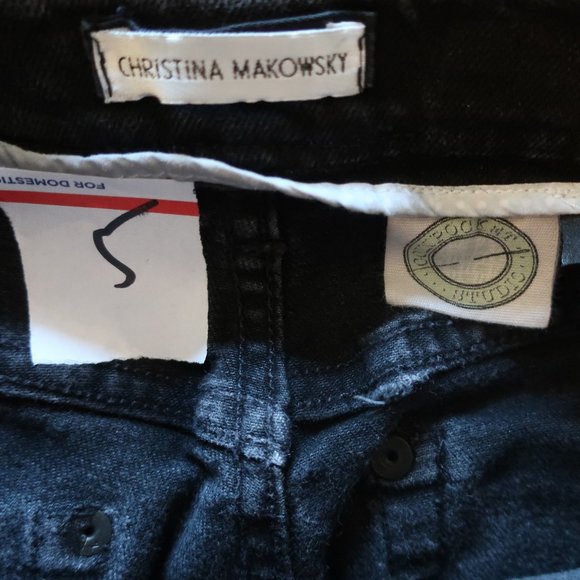 CHRISTINA MAKOWSKY DENIM FRINGED HEM JEANS - Picture 12 of 13